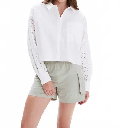 Chrldr Simone Button Up Top In White