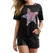 Chrldr Splatter Star T-shirt In Black In Black