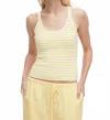 Chrldr Striped Kennedy Sweater Tank Top In Butter In Yellow