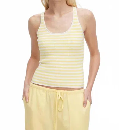 Chrldr Striped Kennedy Sweater Tank Top In Butter In Yellow