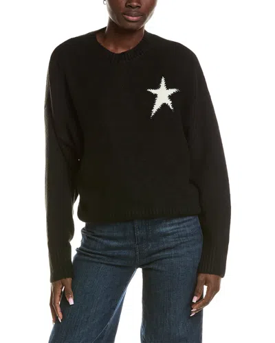 Chrldr Sylvie Star Patch Wool-blend Perfect Sweater In Black