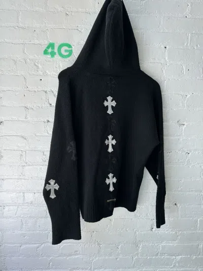 Pre-owned Chrome Hearts 1/1 Cashmere Vip Spine Cross Patch Hoodie In Black