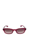 Chrome Hearts 로라이더 직사각 프레임 선글라스 In Red