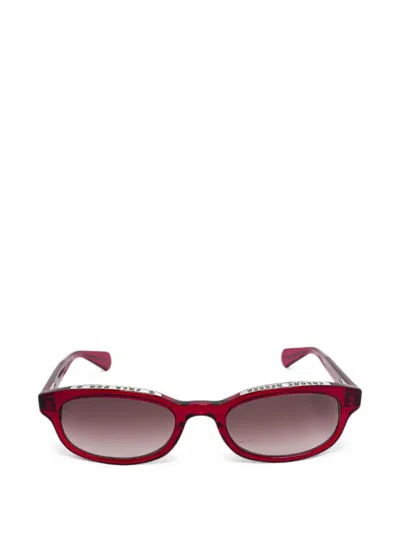 Chrome Hearts 로라이더 직사각 프레임 선글라스 In Red