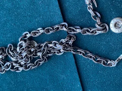 Pre-owned Chrome Hearts 18 Inch Paper Chain In Silver