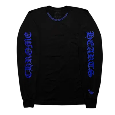 Pre-owned Chrome Hearts 1988 Neck Logo Long Sleeve Tee Shirt Black Blue