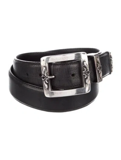 Pre-owned Chrome Hearts 2000 Leather Belt In Black
