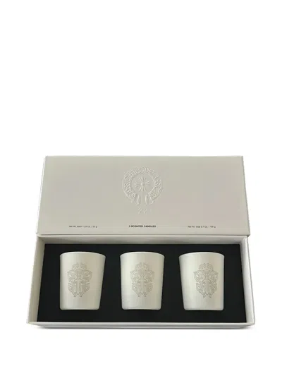 Chrome Hearts +22+ Candle Set (set Of Three) In Neutral