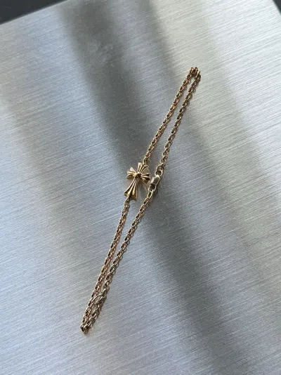 Pre-owned Chrome Hearts 22k Baby Fat Roll Chain Bracelet In Gold
