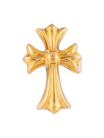 Pre-owned Chrome Hearts 22k Cross Single Stud Earring In Multicolor