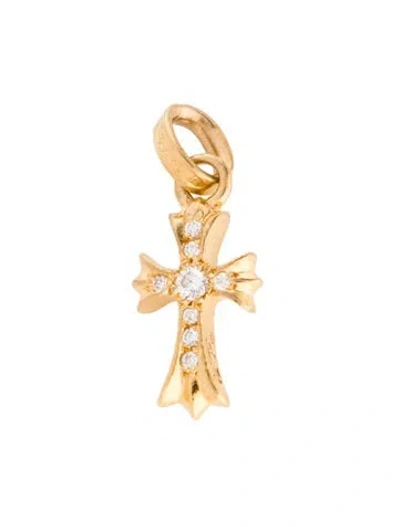 Pre-owned Chrome Hearts 22k Diamond Baby Fat Ch Cross Pendant, 1" In Multicolor