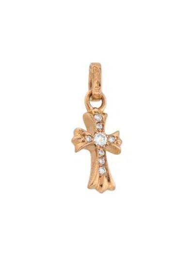Pre-owned Chrome Hearts 22k Diamond Baby Fat Ch Cross Pendant, 1" In Multicolor