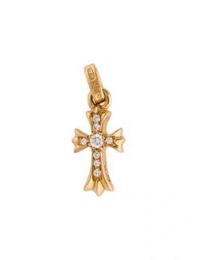 Pre-owned Chrome Hearts 22k Diamond Baby Fat Ch Cross Pendant In Multicolor