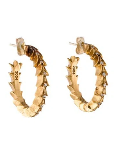 Pre-owned Chrome Hearts 22k Diamond Hoop Earrings In Multi