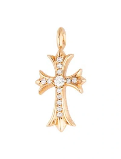 Pre-owned Chrome Hearts 22k Diamond Tiny Ch Cross Pendant, 1.25" In Multicolor