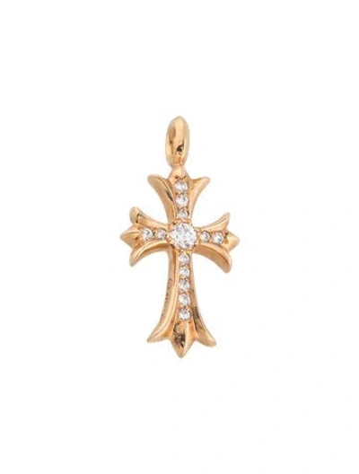 Pre-owned Chrome Hearts 22k Diamond Tiny Ch Cross Pendant, 1.25" In Multicolor