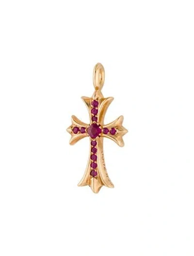 Pre-owned Chrome Hearts 22k Ruby Ch Cross Pendant In Multi