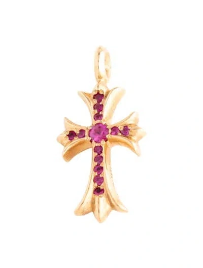 Pre-owned Chrome Hearts 22k Ruby Ch Cross Pendant In Multicolor