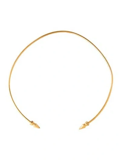 Pre-owned Chrome Hearts 22k Skinny Spike Choker, 14" In Multicolor