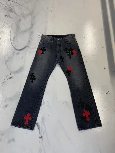 Pre-owned Chrome Hearts 26 Patch Black Jeans
