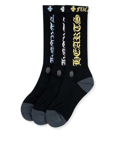 Pre-owned Chrome Hearts 3pack Ch Socks
