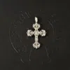 Chrome Hearts 9 Diamond Flame Cross Pendant In Metallic