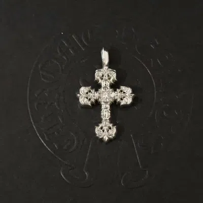 Chrome Hearts 9 Diamond Flame Cross Pendant In Metallic