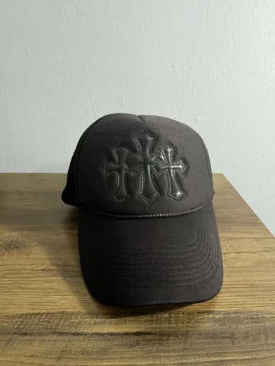 Pre-owned Chrome Hearts 90's  Triple Cross Trucker Hat In Black
