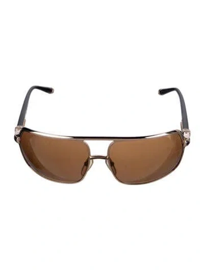 Pre-owned Chrome Hearts Air Jerk Square Sunglasses In Gold