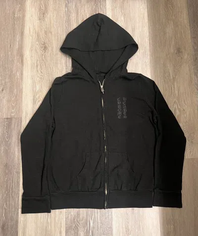 Pre-owned Chrome Hearts All Black Zip Up Hoodie