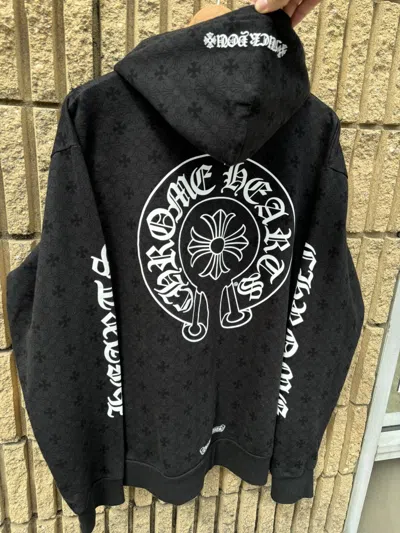 Pre-owned Chrome Hearts All Over Print Hoodie Black