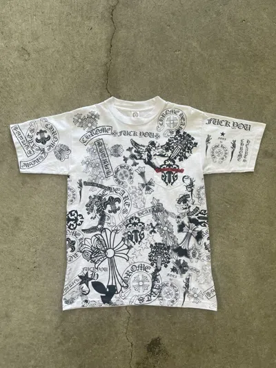 Pre-owned Chrome Hearts All Over Print T-shirt In White