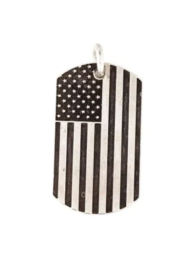 Pre-owned Chrome Hearts American Flag Dog Tag Pendant In Multicolor