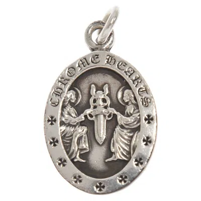 Pre-owned Chrome Hearts Angel Medal Oval In Silver