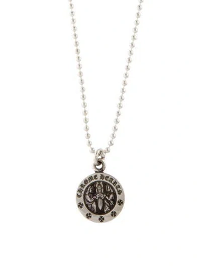 Pre-owned Chrome Hearts Angel Medal Pendant Necklace, 30" In Multi