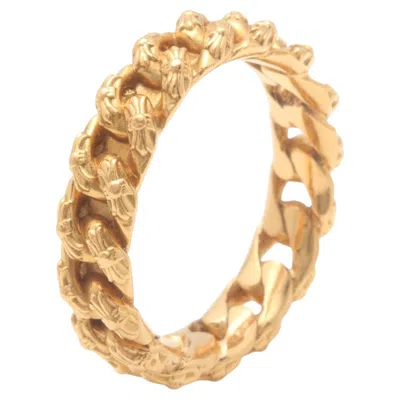 Pre-owned Chrome Hearts Authentic  Cuban Link Men's Ring In 22k Solid Yellow Gold 16.1g