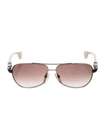 Pre-owned Chrome Hearts Aviator Gradient Sunglasses In White