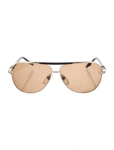 Pre-owned Chrome Hearts Aviator Tinted Sunglasses In Brown