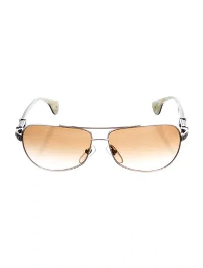 Pre-owned Chrome Hearts Baby Beast Aviator Sunglasses In Gold