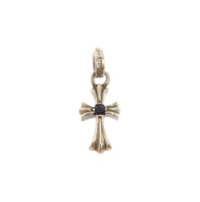 Pre-owned Chrome Hearts Baby Fat Sapphire Pendant In Silver