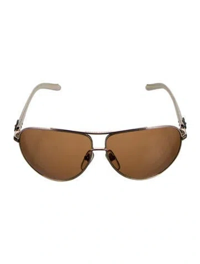 Pre-owned Chrome Hearts Baby Gravy Aviator Sunglasses In White