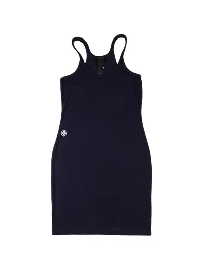 Chrome Hearts Bad Seed Logo-embroidered Mini Dress In Blue