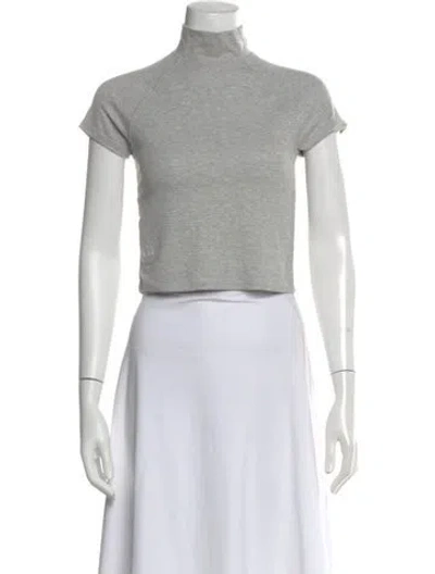 Pre-owned Chrome Hearts Bad Seed Mock Neck Crop Top In Gray