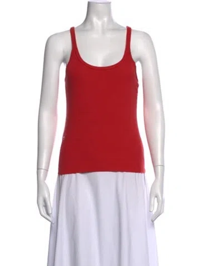 Pre-owned Chrome Hearts Bad Seed Scoop Neck Top In Red