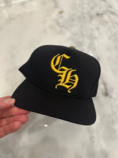 Pre-owned Chrome Hearts Baseball Black / Yellow Ch Logo Truck Hat
