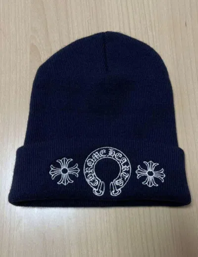 Pre-owned Chrome Hearts Beanie In Navy