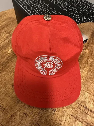 Pre-owned Chrome Hearts Bella Hadid Horseshoe Logo Hat In Red