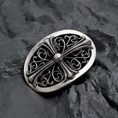 Pre-owned Chrome Hearts Belt Bckl - Oval 1.5 In Silver Pre-owned Chrome Hearts Belt Bckl - Oval 1.5 In Silver