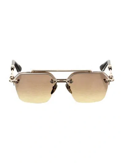 Pre-owned Chrome Hearts Bidi Esem Aviator Sunglasses In Brown
