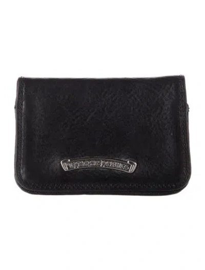 Pre-owned Chrome Hearts Bifold Leather Wallet In Black
